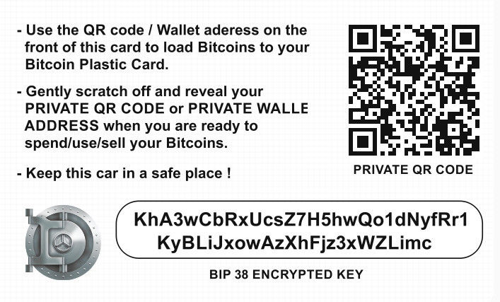 0.01 BTC - Bitcoins only 65,00 € + wallet plastic Card