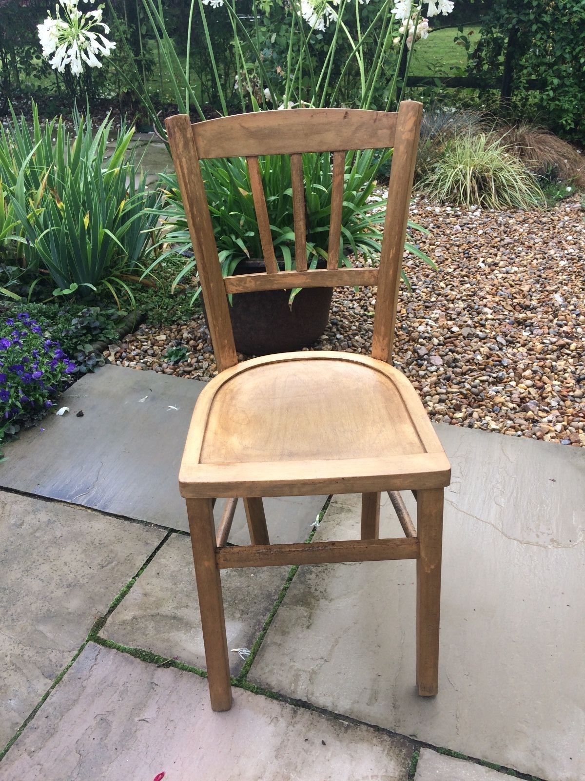 Set of six French beech country chairs Circa 1930s