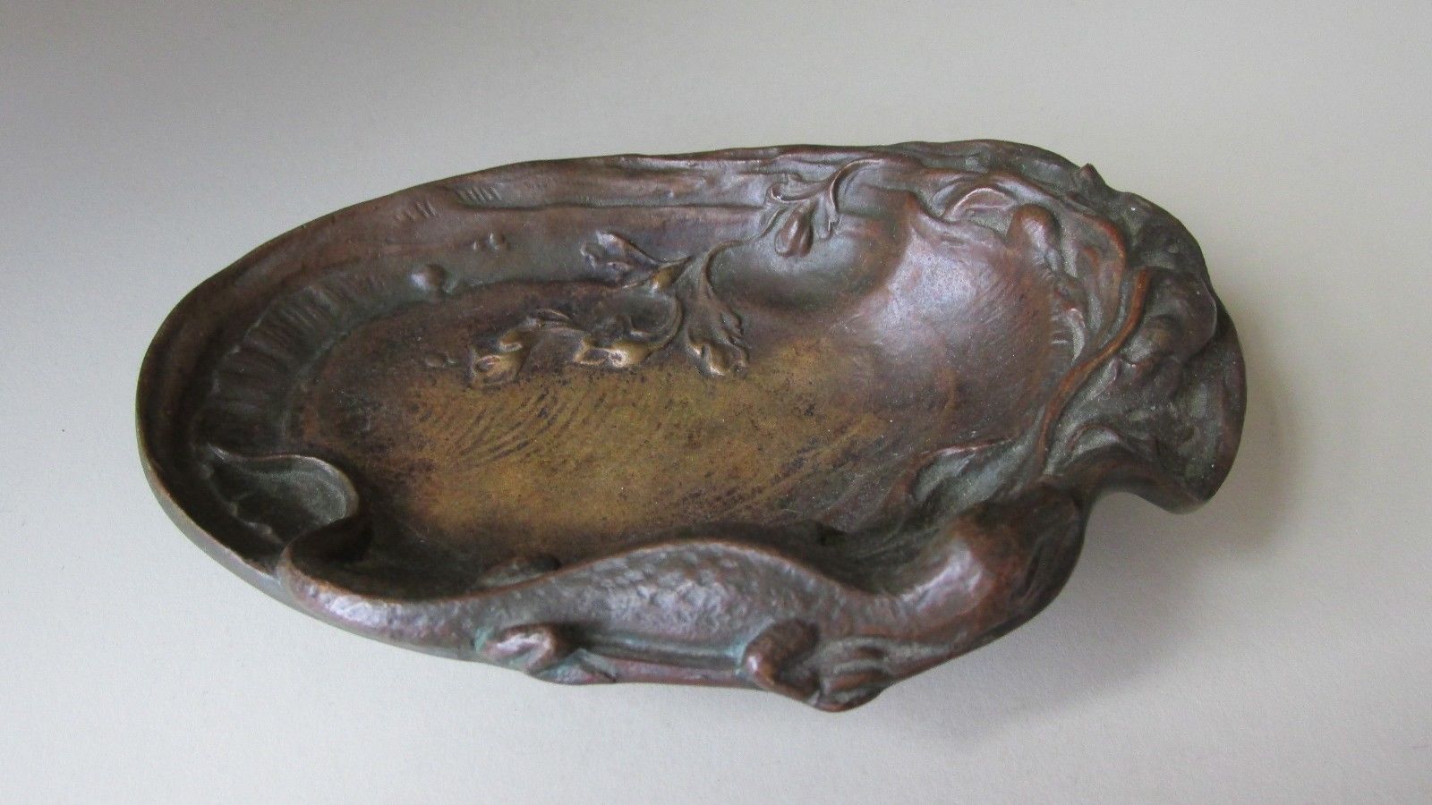 Antique GORHAM Bronze Art Nouveau Figural Lizard Tray *FREE SHIPPING*