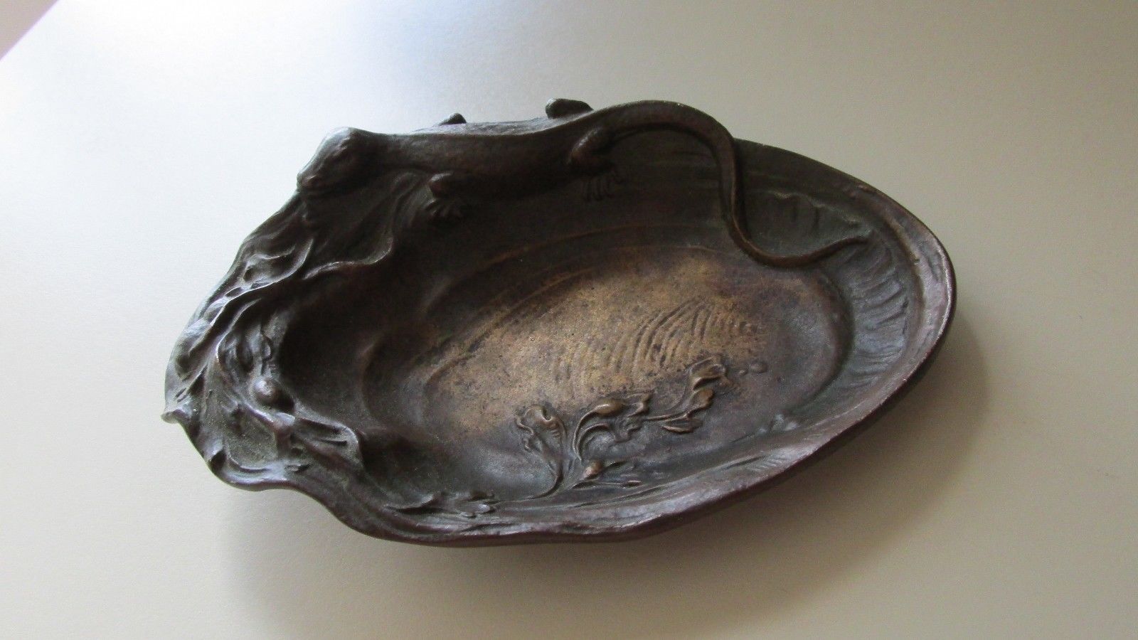 Antique GORHAM Bronze Art Nouveau Figural Lizard Tray *FREE SHIPPING*