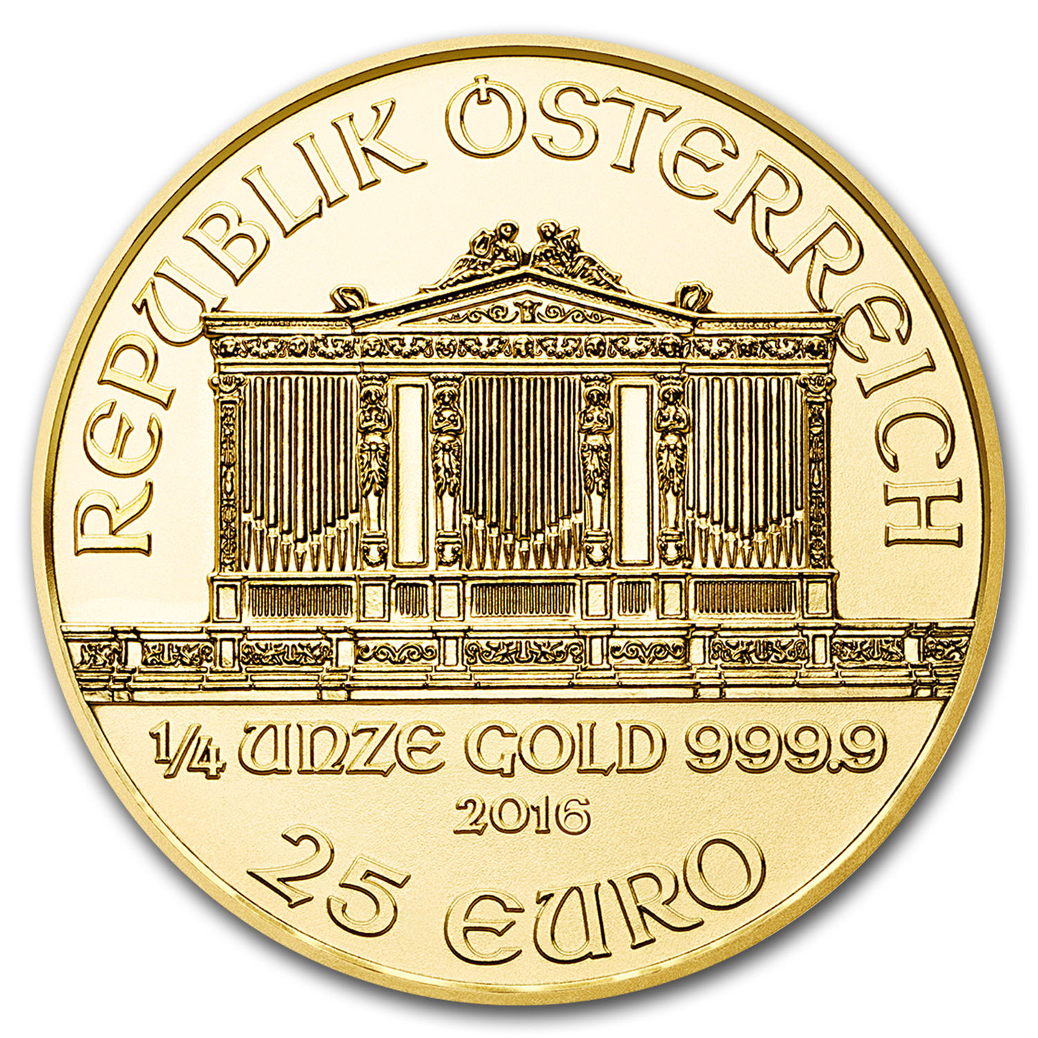 2016 Austria 1/4 oz Gold Philharmonic BU - SKU #94937