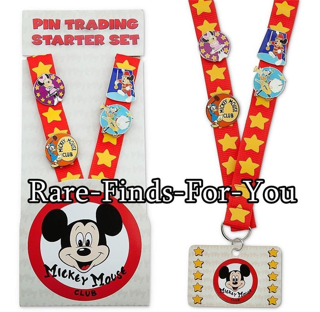 Disney Parks Mickey Mouse Club Deluxe Lanyard and 4-Pin Booster Set (NEW/SEALED)