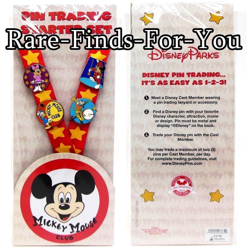 Disney Parks Mickey Mouse Club Deluxe Lanyard and 4-Pin Booster Set (NEW/SEALED)