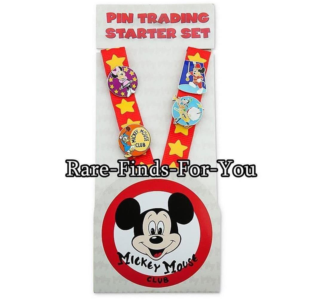 Disney Parks Mickey Mouse Club Deluxe Lanyard and 4-Pin Booster Set (NEW/SEALED)