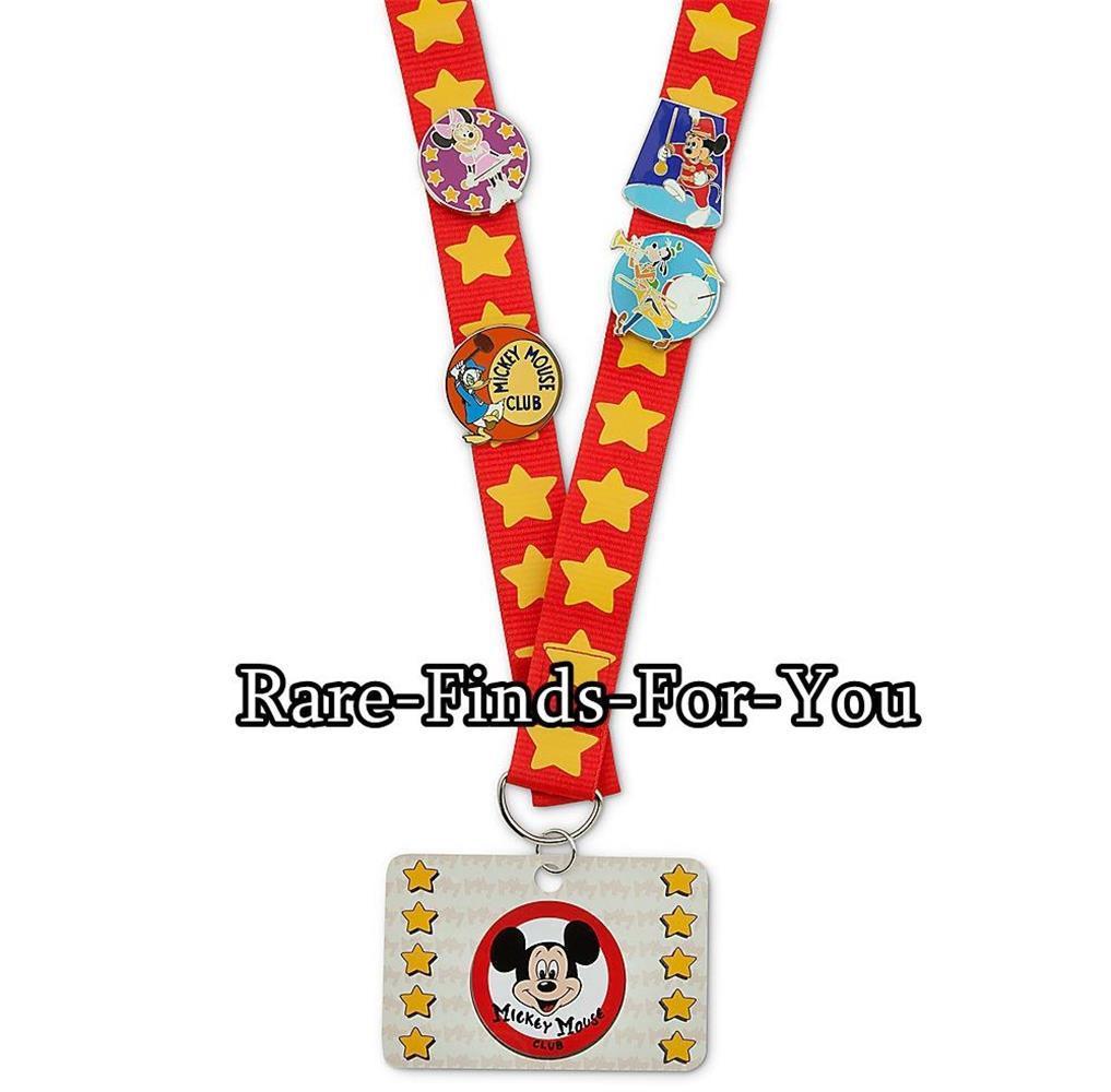 Disney Parks Mickey Mouse Club Deluxe Lanyard and 4-Pin Booster Set (NEW/SEALED)