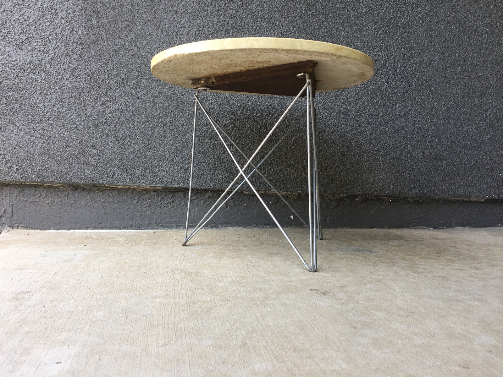 RENE BRANCUSI TRAVERTINE EIFFEL SIDE TABLE VINTAGE MID CENTURY MODERN EAMES ERA