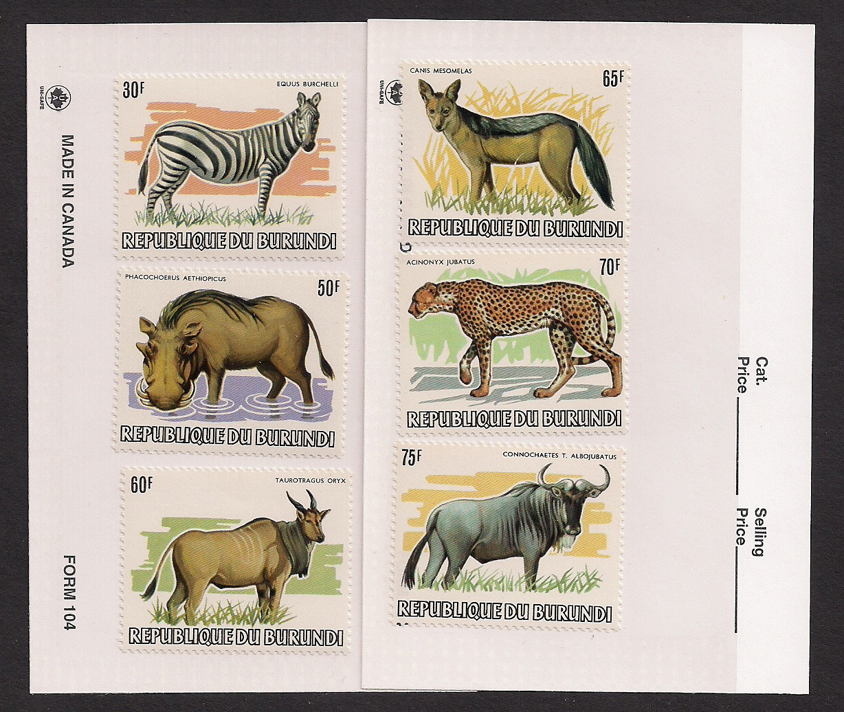 Burundi Complete set MNH Mint wild animals topical 589-601$1287 no WWF logo