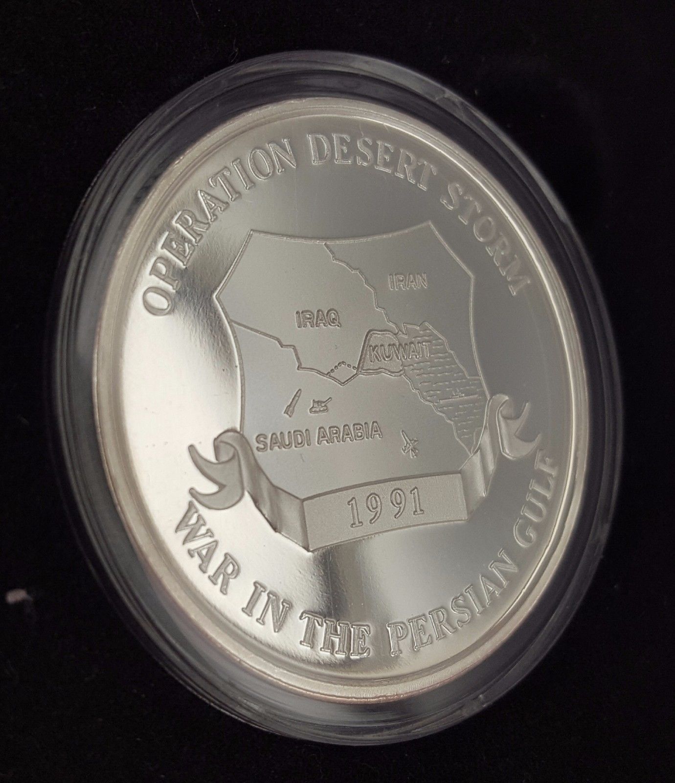 1991 Operation Desert Storm Military 1 Troy Oz .999 Fine Silver Coin Round