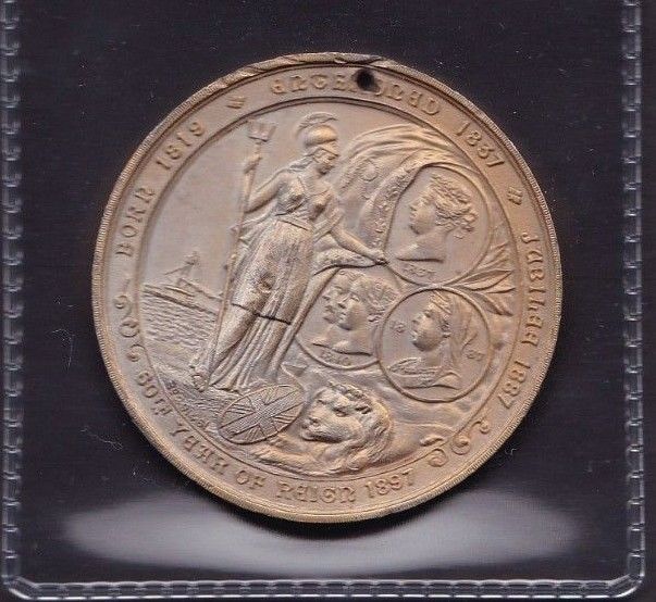 Large 45mm Queen Victoria 60th Year Of Reign Medal