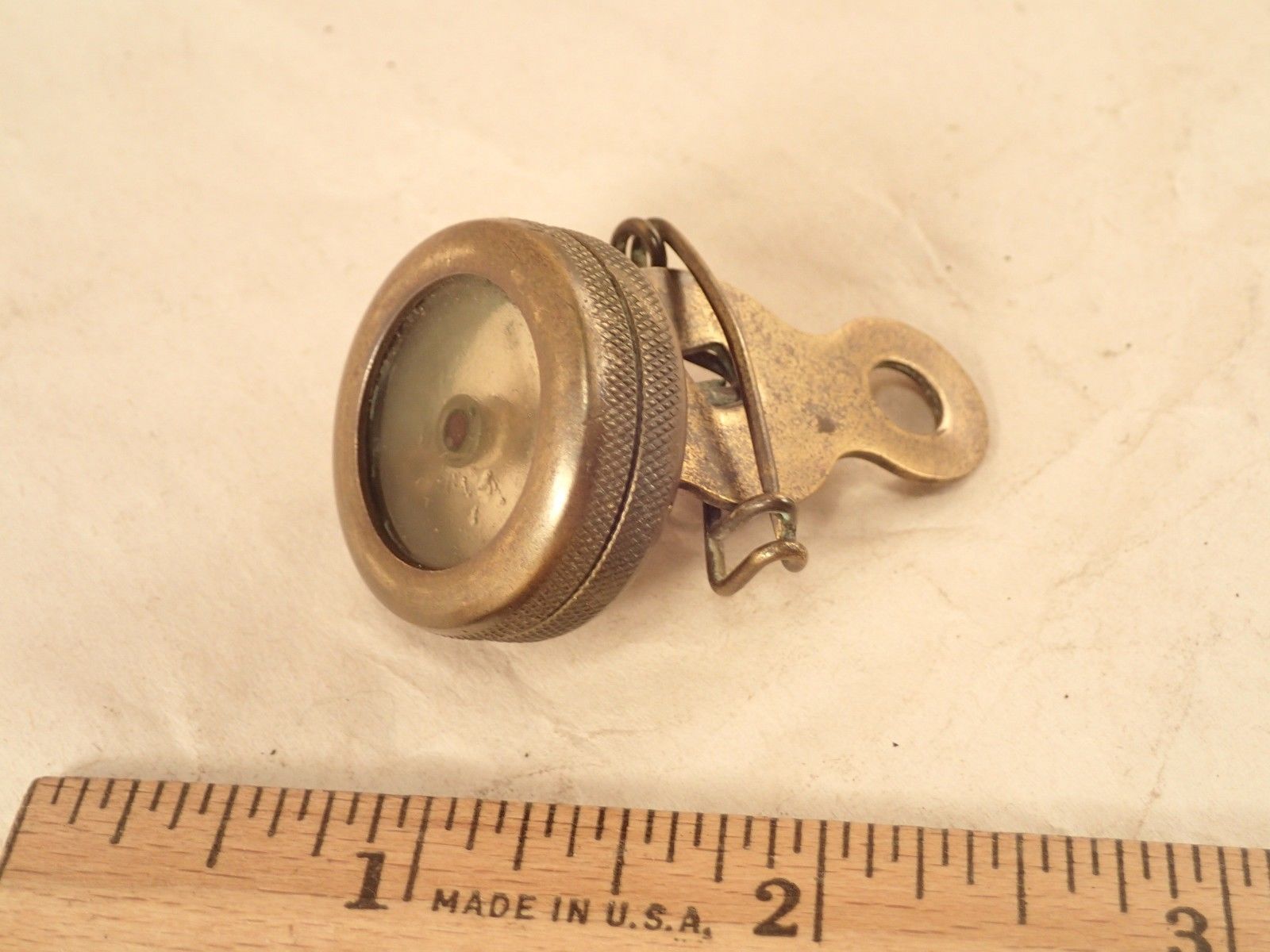 Vintage MARBLE'S GLADSTONE, MICH Brass Pin-Back Pocket Compass