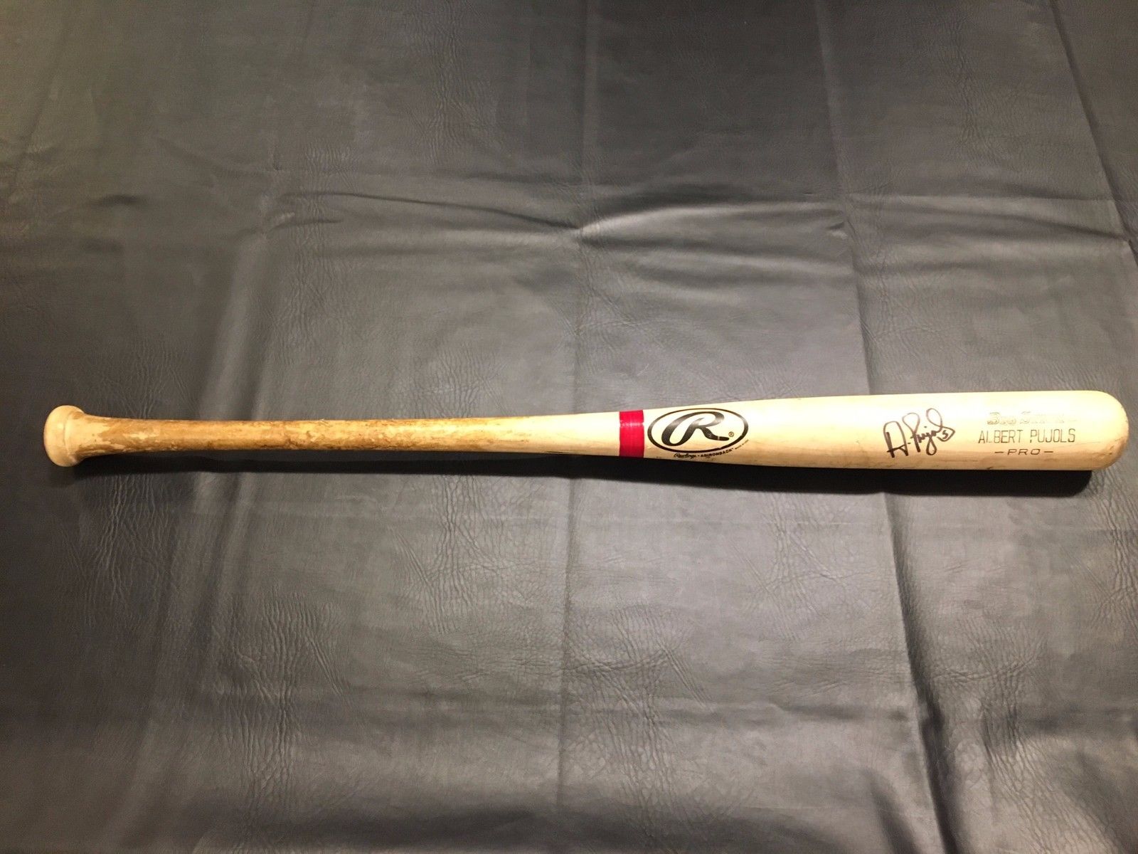 ALBERT PUJOLS 2004 Game Used Signed Auto Rawlings Bat CARDINALS ANGELS JSA