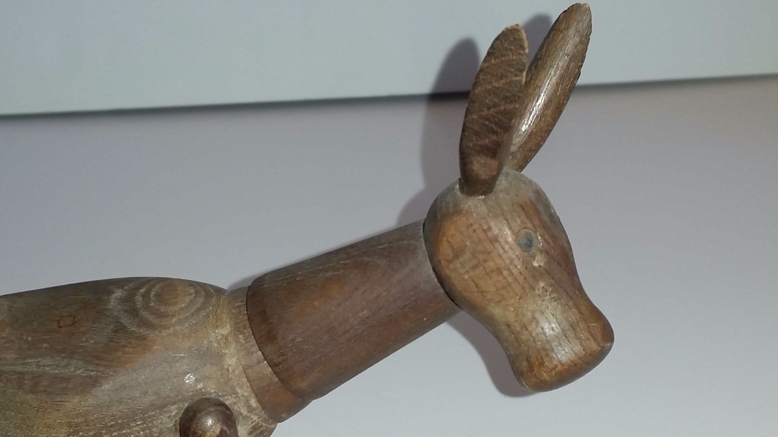 WOODEN DONKEY JOINTED ANTIQUE STRING HAND CARVED VINTAGE FOLK ART