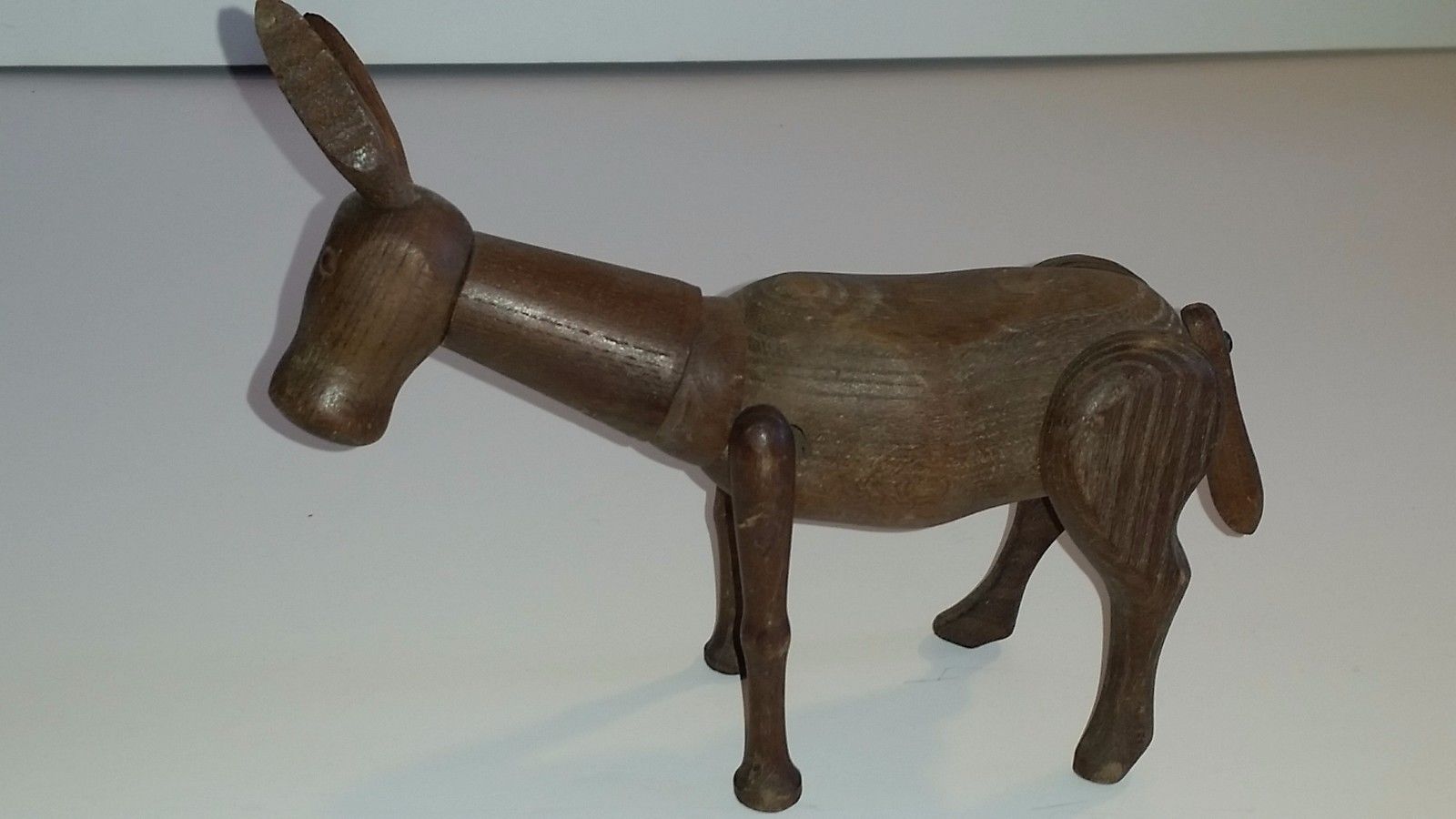 WOODEN DONKEY JOINTED ANTIQUE STRING HAND CARVED VINTAGE FOLK ART