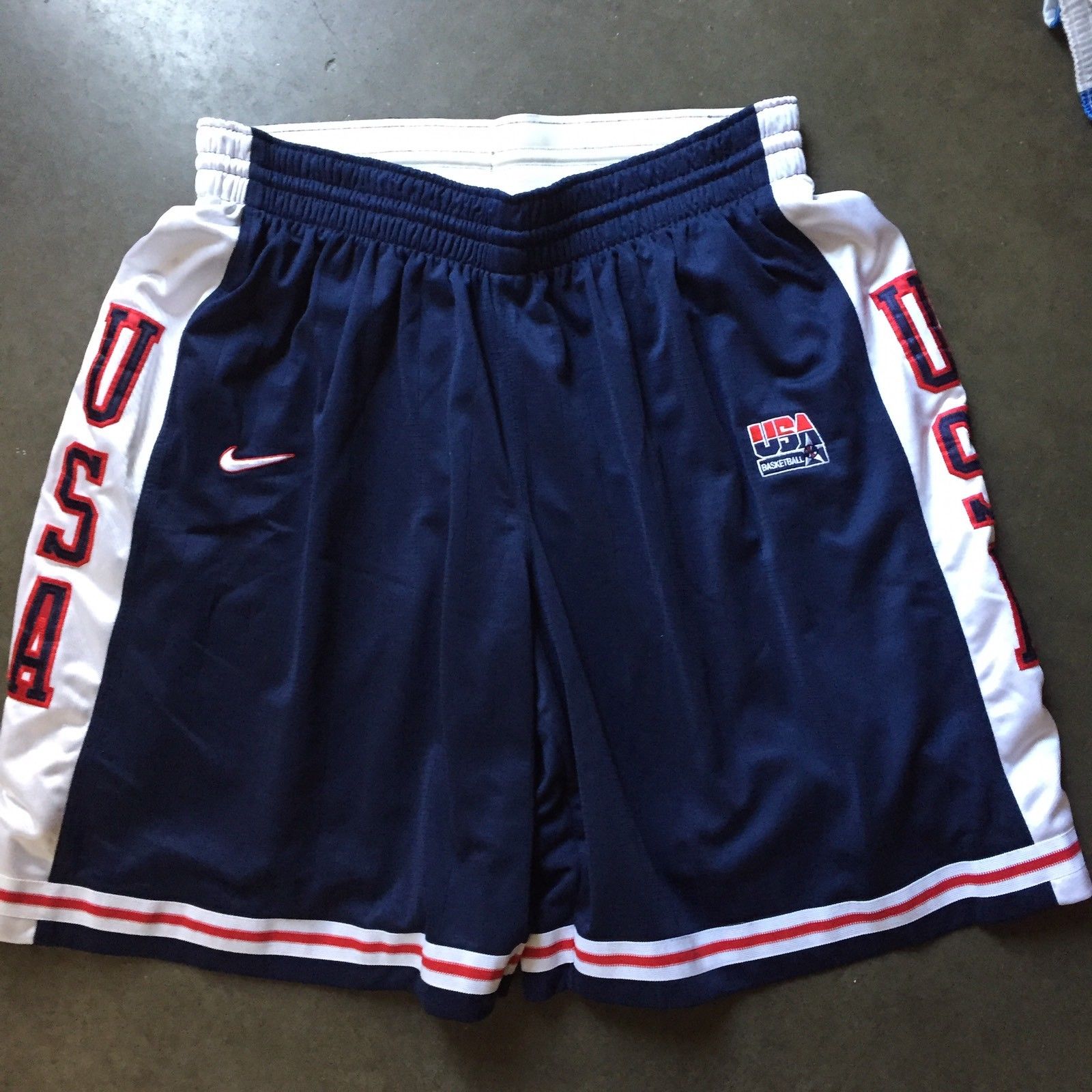 Nike Team USA Basketball Olympic Game Worn Team Issued Navy Blue Shorts Sz 44