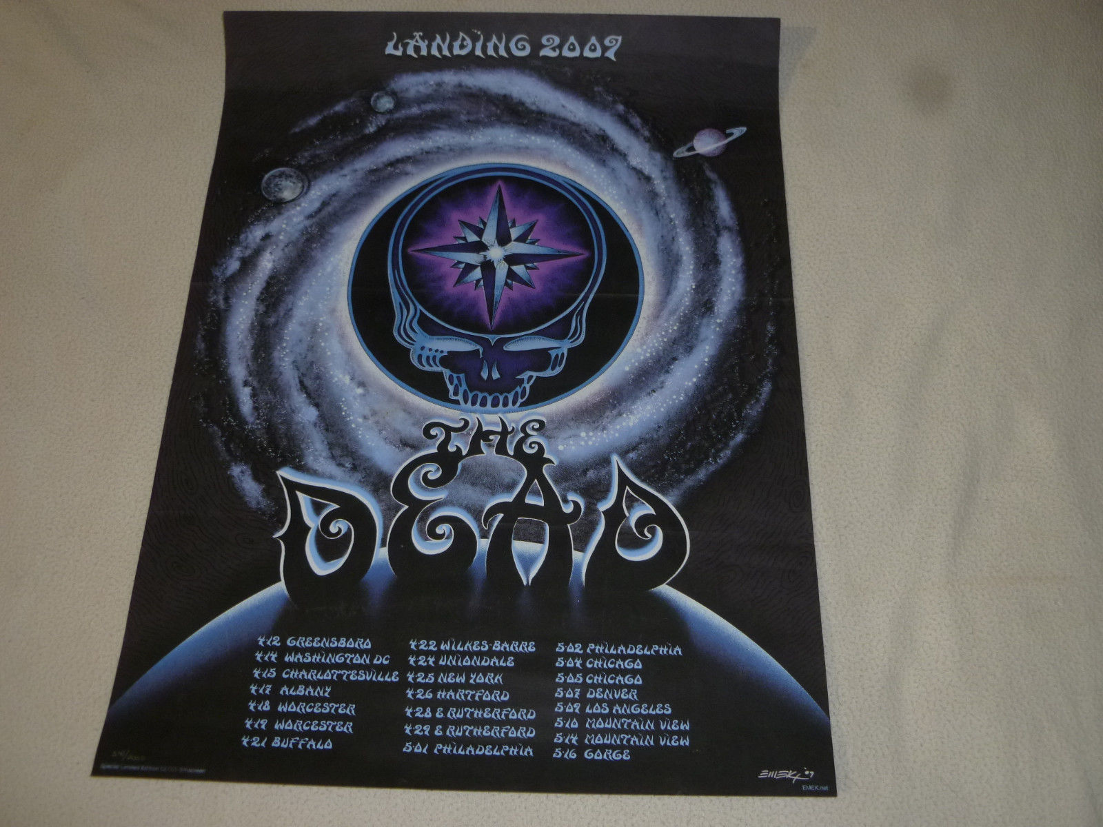 SIGNED 2009 THE DEAD GRATEFUL SPRING TOUR CONCERT POSTER 341/2000 EMEK MASTHEY