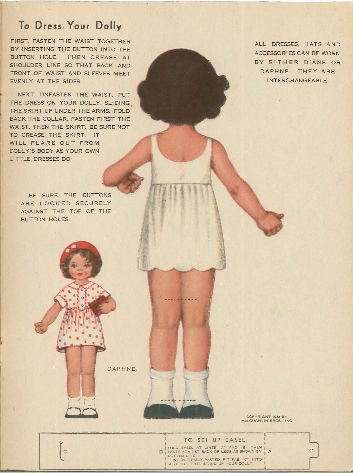 VINTGE 1933 ROUND ABOUT PAPER DOLL ~MCCOUGHLIN~CUTE ORG SZ UNCUT LASR REPRODCTIN