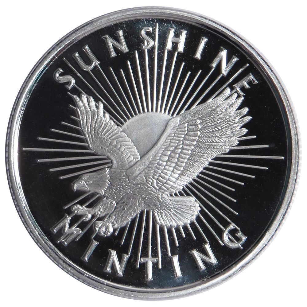 Lot of 5 - 1/2 Troy oz Sunshine Minting .999 Fine Silver Round Mint Mark SI