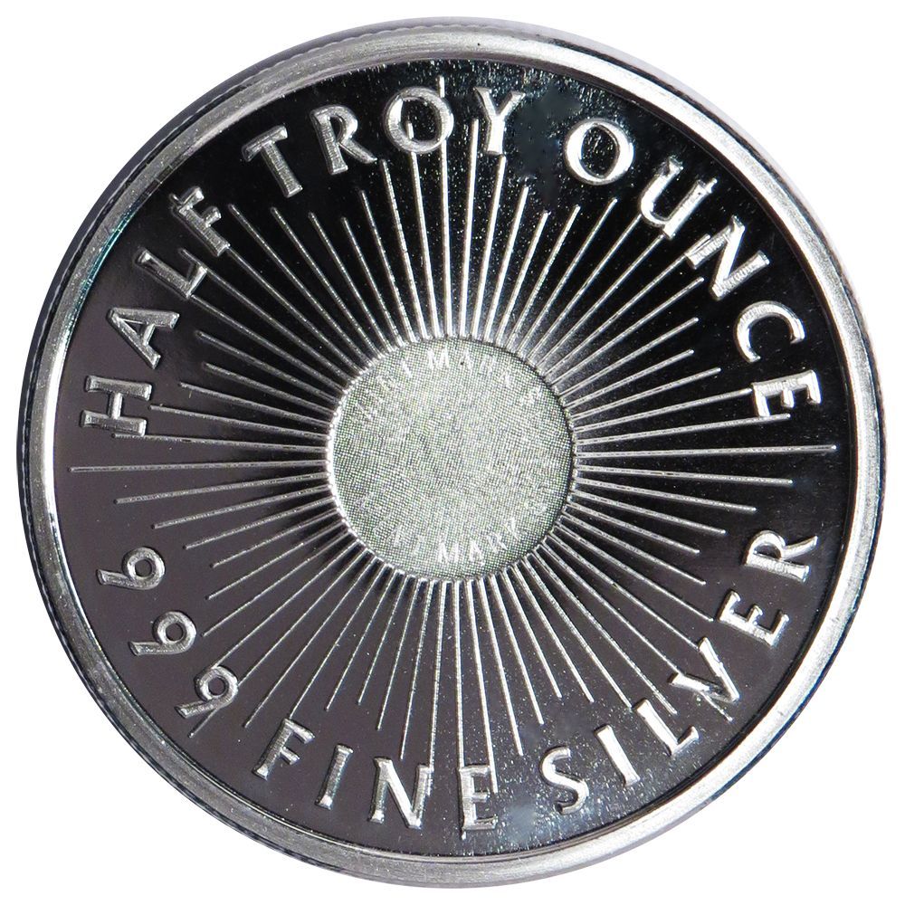 Lot of 5 - 1/2 Troy oz Sunshine Minting .999 Fine Silver Round Mint Mark SI