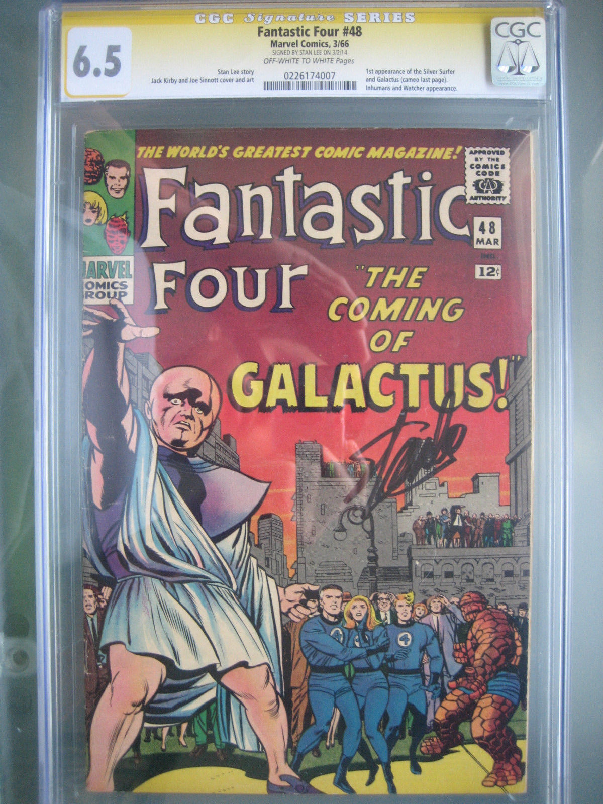 Fantastic Four #48 CGC 6.5 SS **Signed Stan Lee** 1st Silver Surfer & Galactus