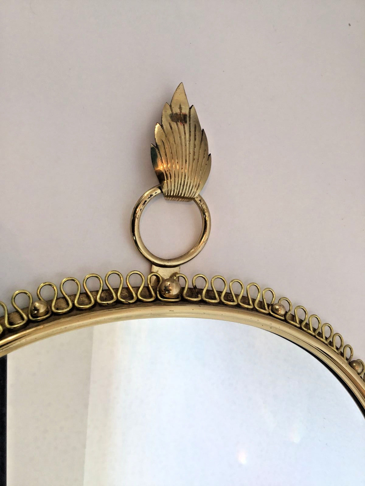 Josef Frank Svensk Tenn Brass Loop Mirror Mid Century Modern