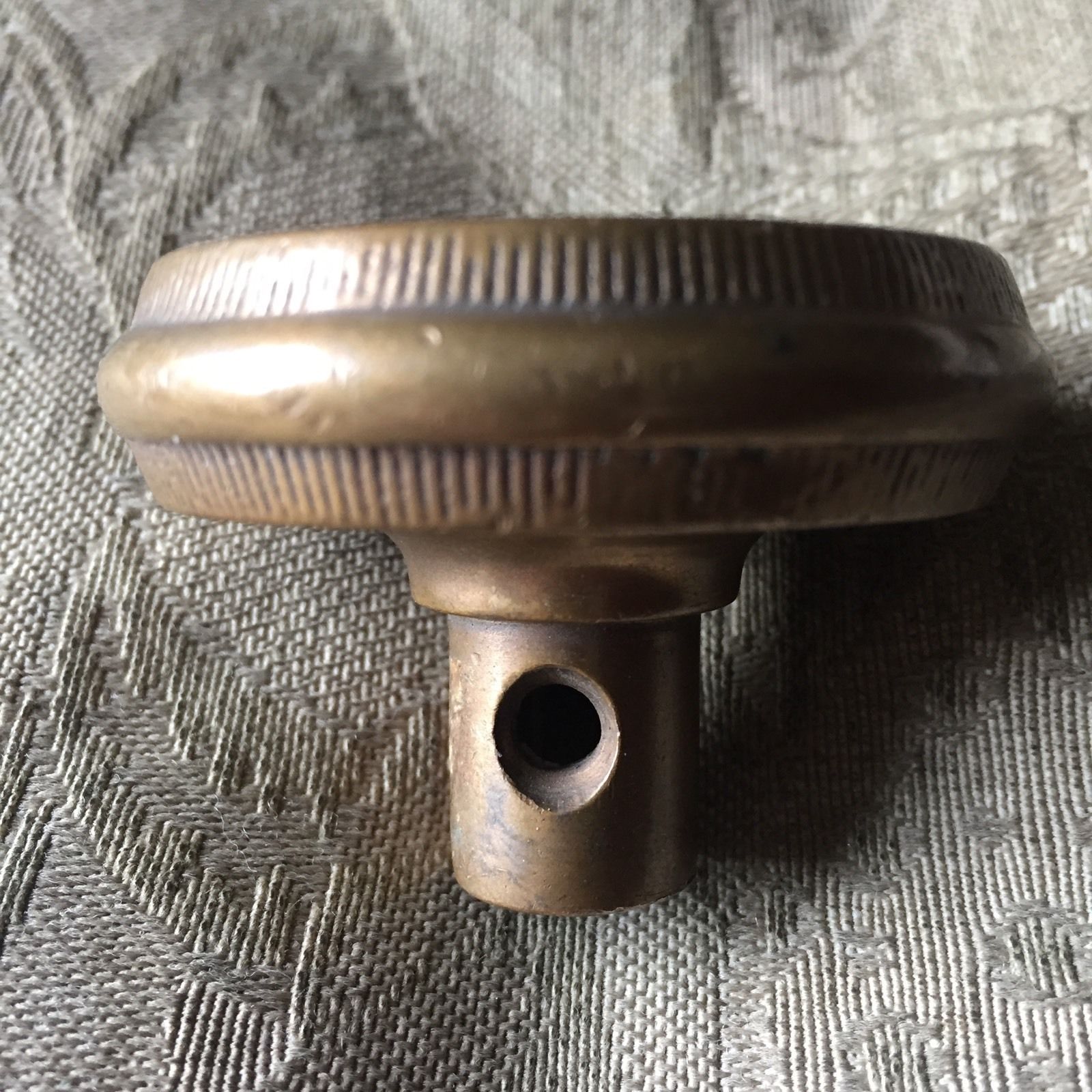 Antique  Collectible  VICTORIAN Eastlake Cast Bronze  Door Knob Flat Top