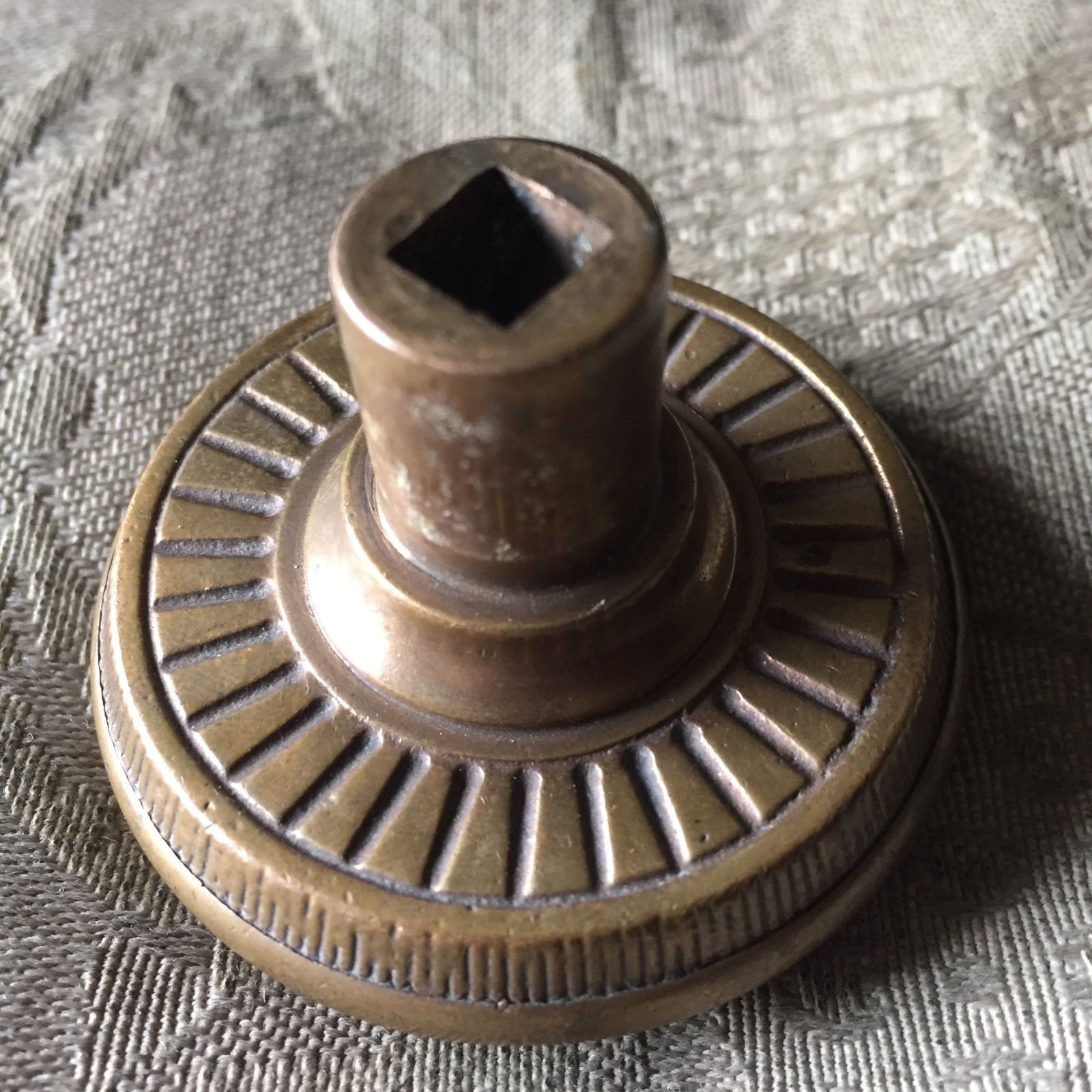 Antique  Collectible  VICTORIAN Eastlake Cast Bronze  Door Knob Flat Top