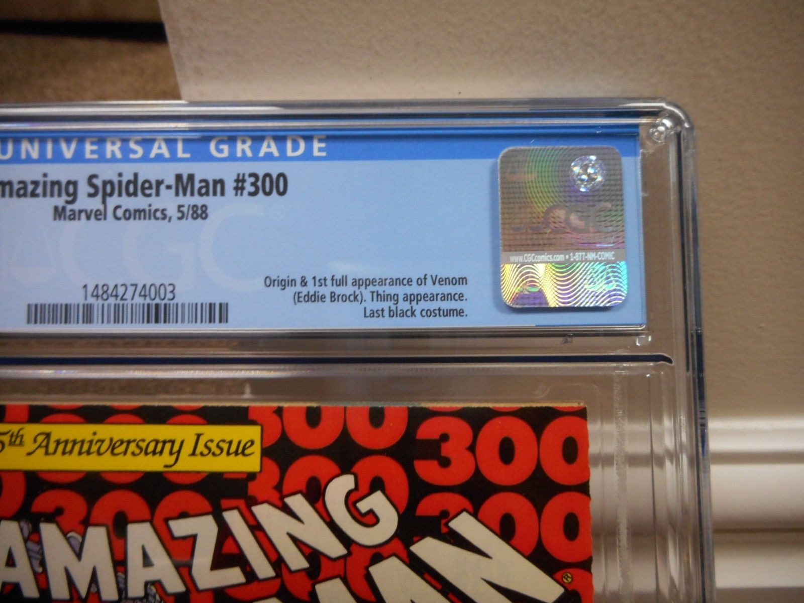 Amazing Spiderman 300 cgc 9.4 1st appearance of Venom Marvel 1988 WHITE pg movie