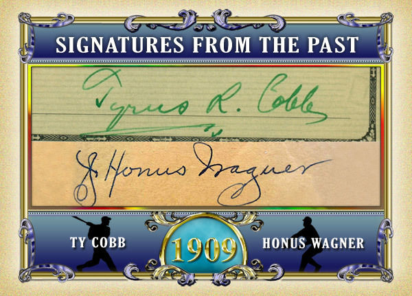 HONUS WAGNER TY COBB DUAL CUT AUTO REPLICA PROTOTYPE GOLD FOIL CUSTOM