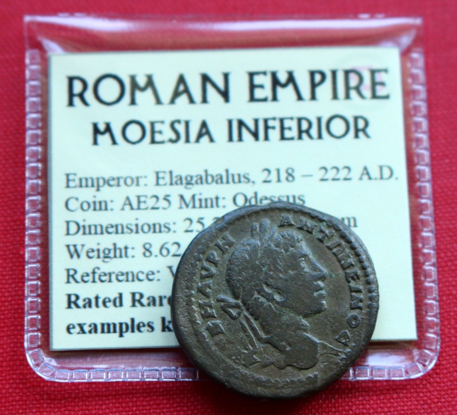 Elagabalus Rare R2 AE25 8g God Odessus Roman Empire Coin