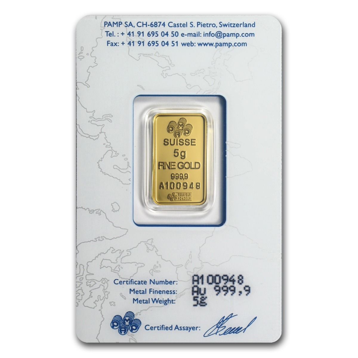 5 gram Gold Bar - PAMP Suisse Lady Fortuna (In Assay) - SKU #19043