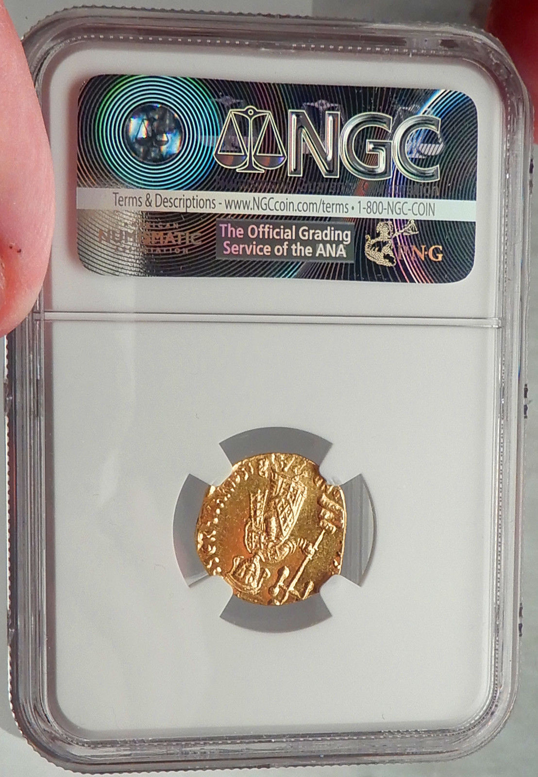 Justinian II FIRST ANCIENT Gold COIN with JESUS CHRIST Byzantine Empire NGC MS