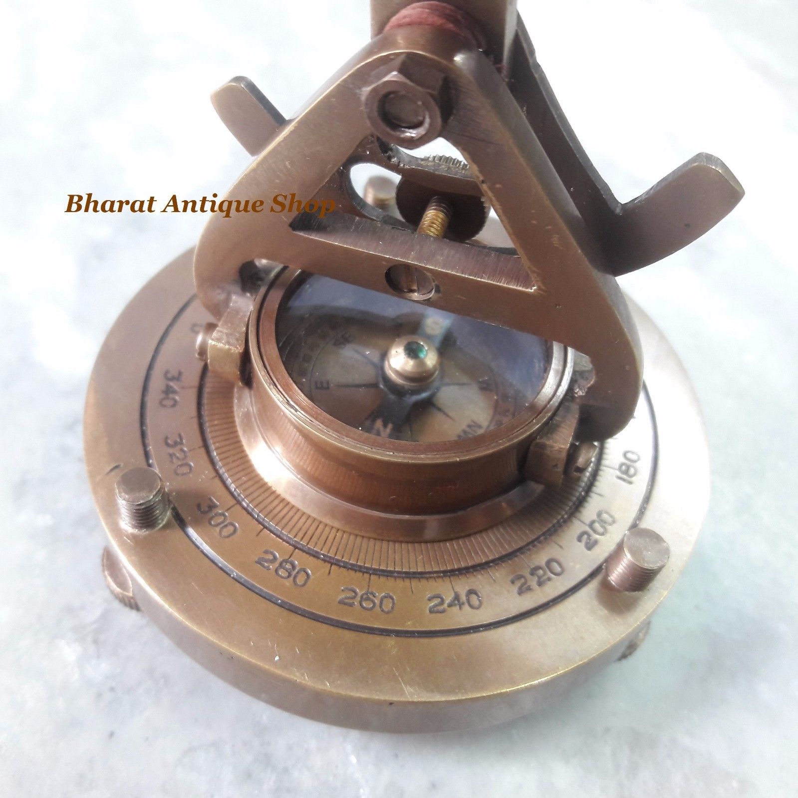 Antique Nautical Survey Alidade Level Telescope Compass Vintage Brass Decor