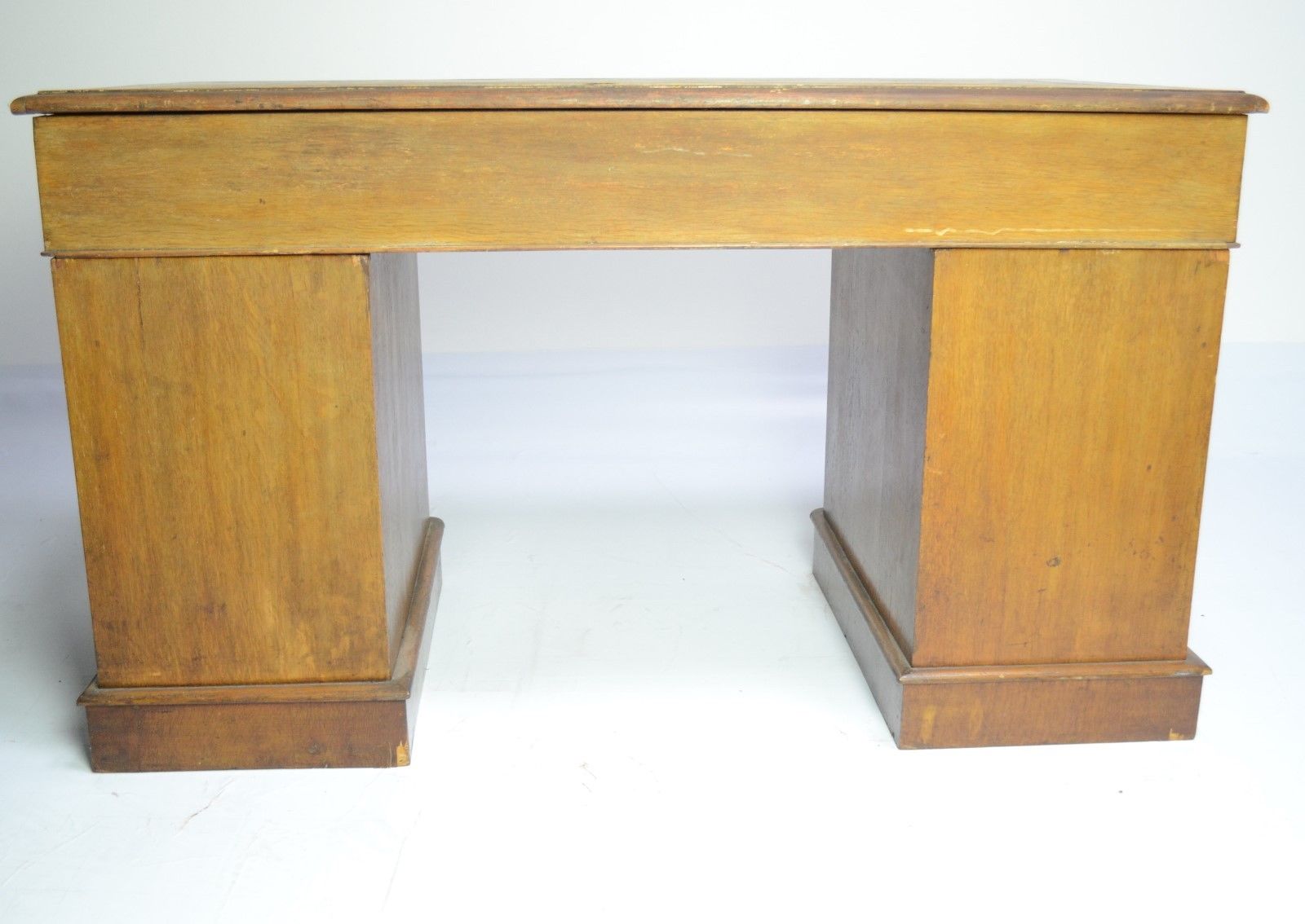 ANTIQUE / VICTORIAN OAK PEDESTAL WRITING DESK CIRCA 1880