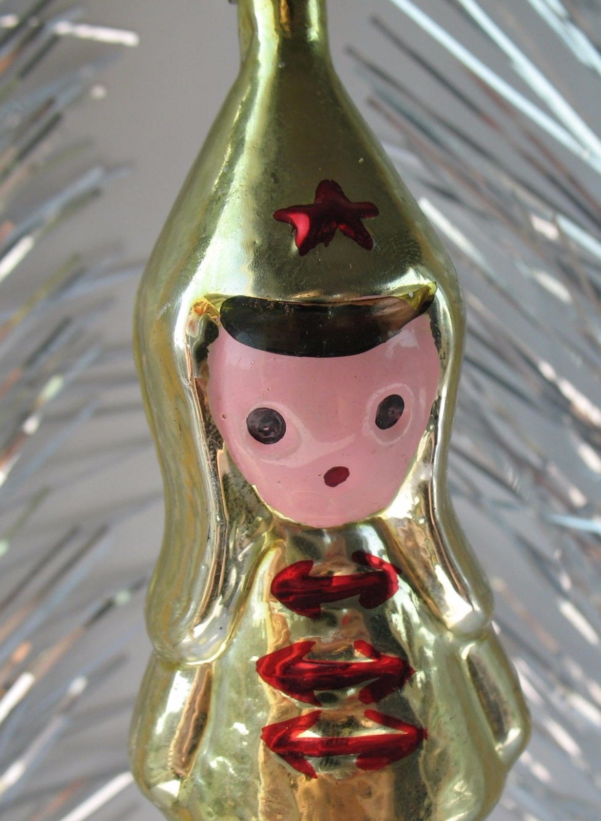 Red Army Man Glass Vintage Xmas Decor Ornament Soviet Russian Christmas Toy USSR