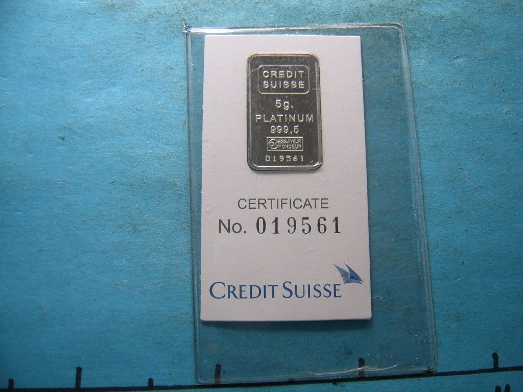 5 GRAM PLATINUM STATUE OF LIBERTY 999.5 CREDIT SUISSE MINT SEALED S/N # 019561