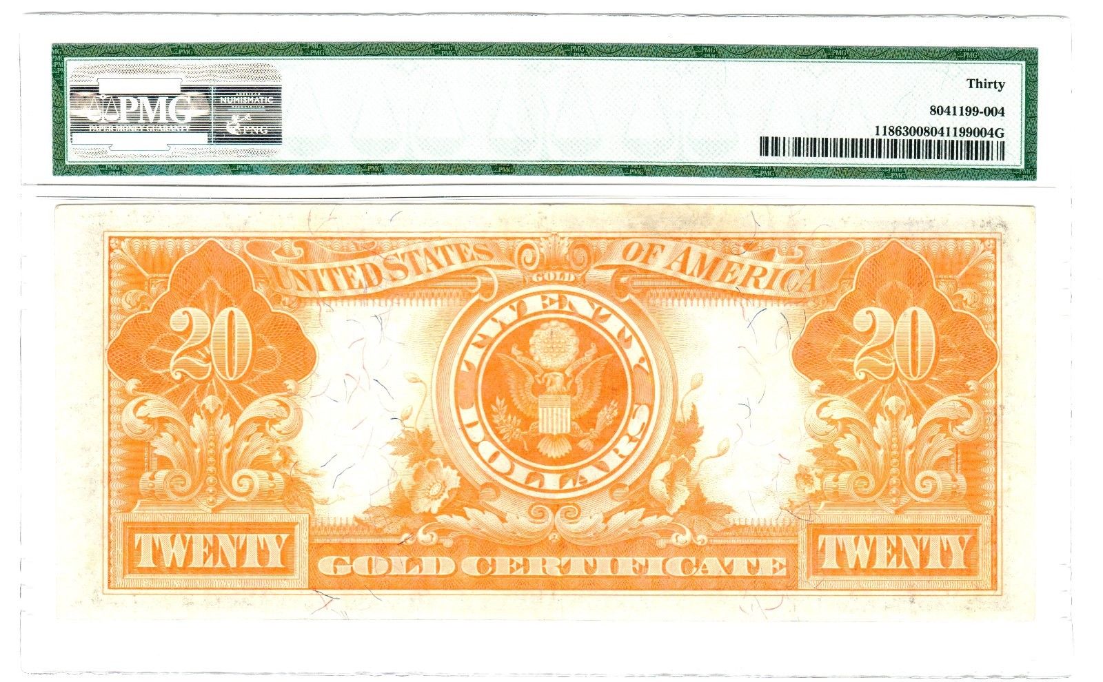 1906 $20 Gold Certificate, Fr. 1186, Very Fine (VF-30) Condition (PMG)