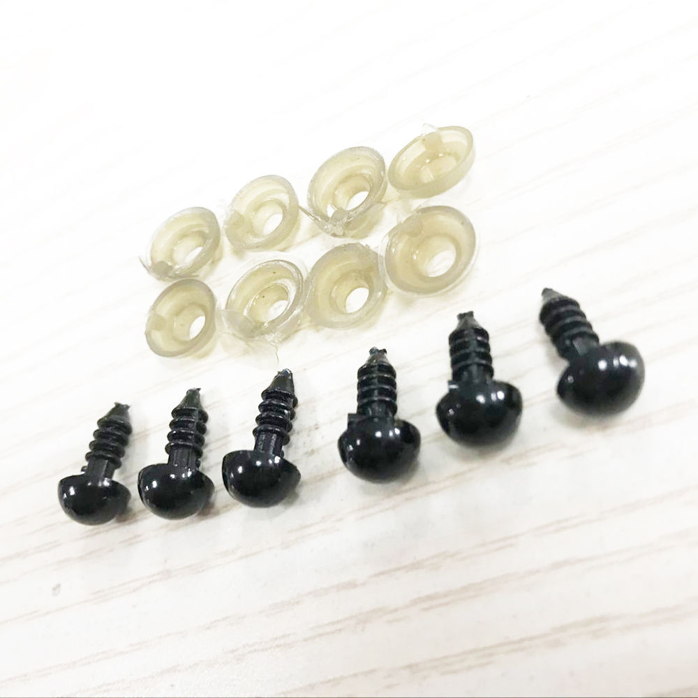 Hot 100Pcs Black Safety Eyes For Teddy Plastic Bear Doll Animal Toy DIY 6-10mm