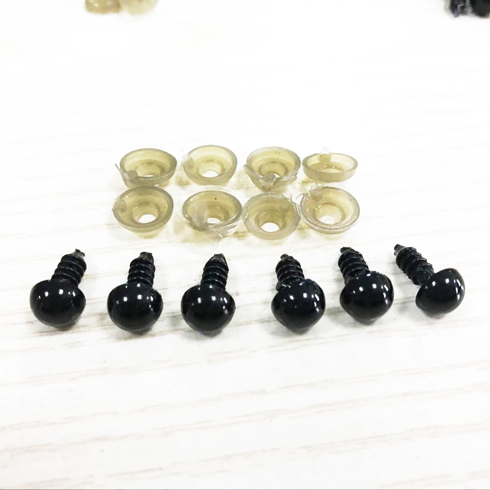 Hot 100Pcs Black Safety Eyes For Teddy Plastic Bear Doll Animal Toy DIY 6-10mm