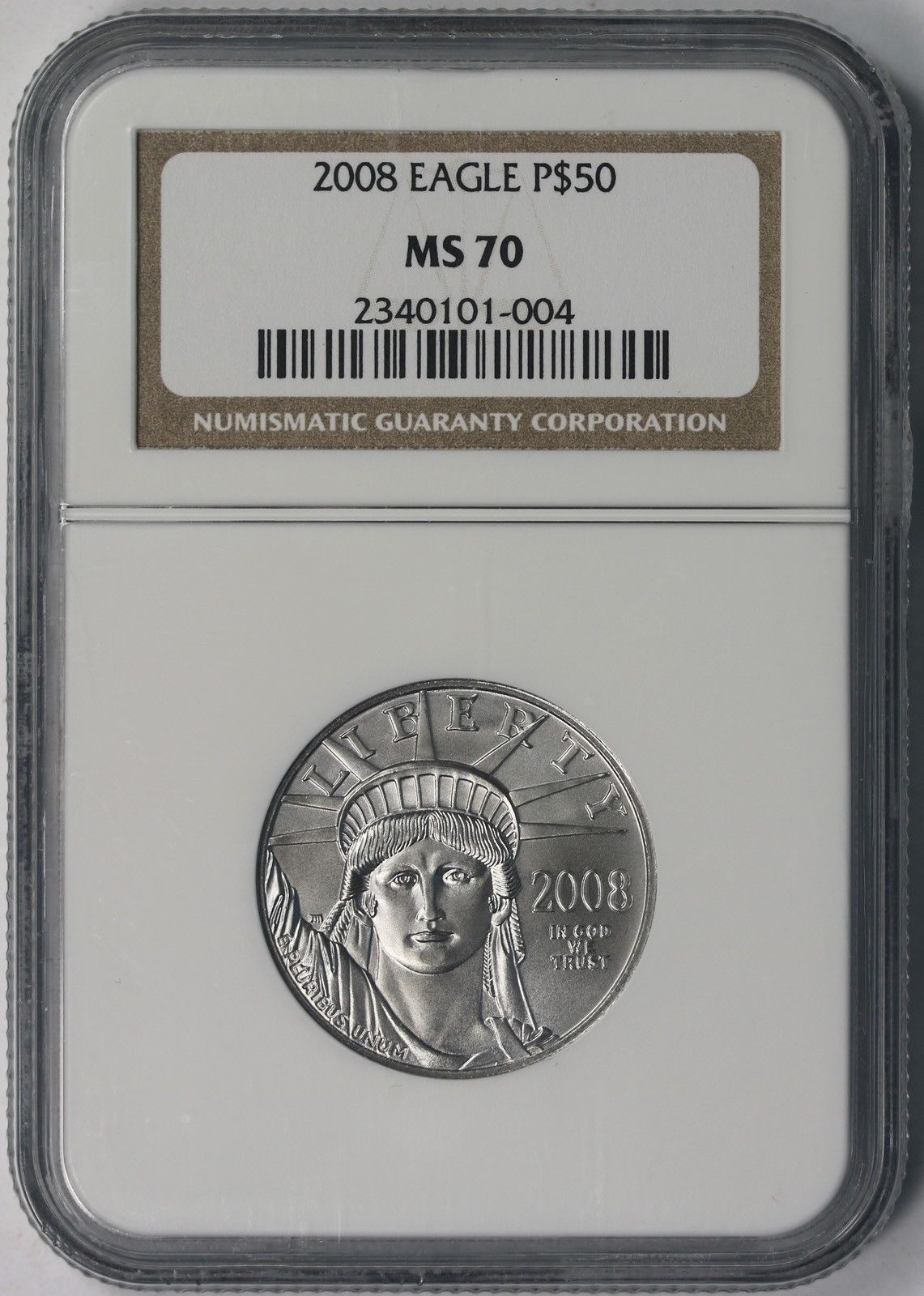 2008 Statue of Liberty Half-Ounce Platinum American Eagle $50 MS 70 NGC 1/2 oz