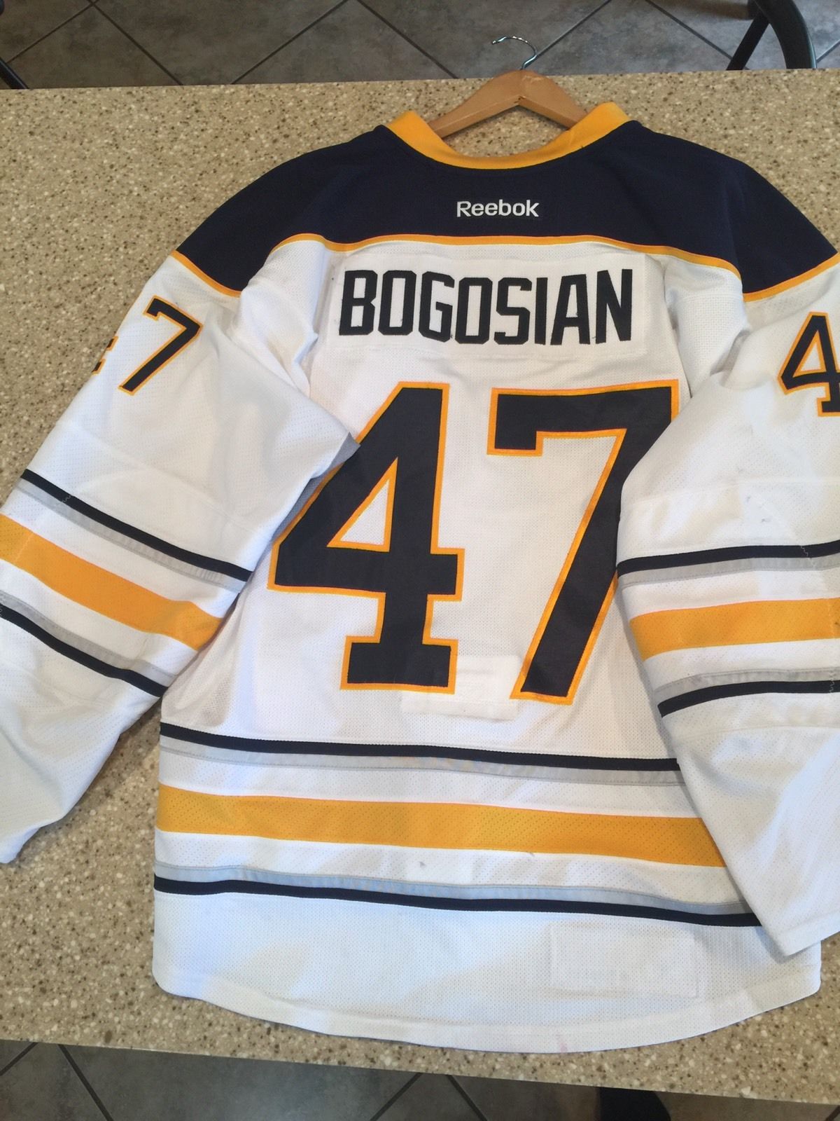 Zach Bogosian Game Worn Used 2015/16 Buffalo Sabres Jersey / Team COA & Tagging