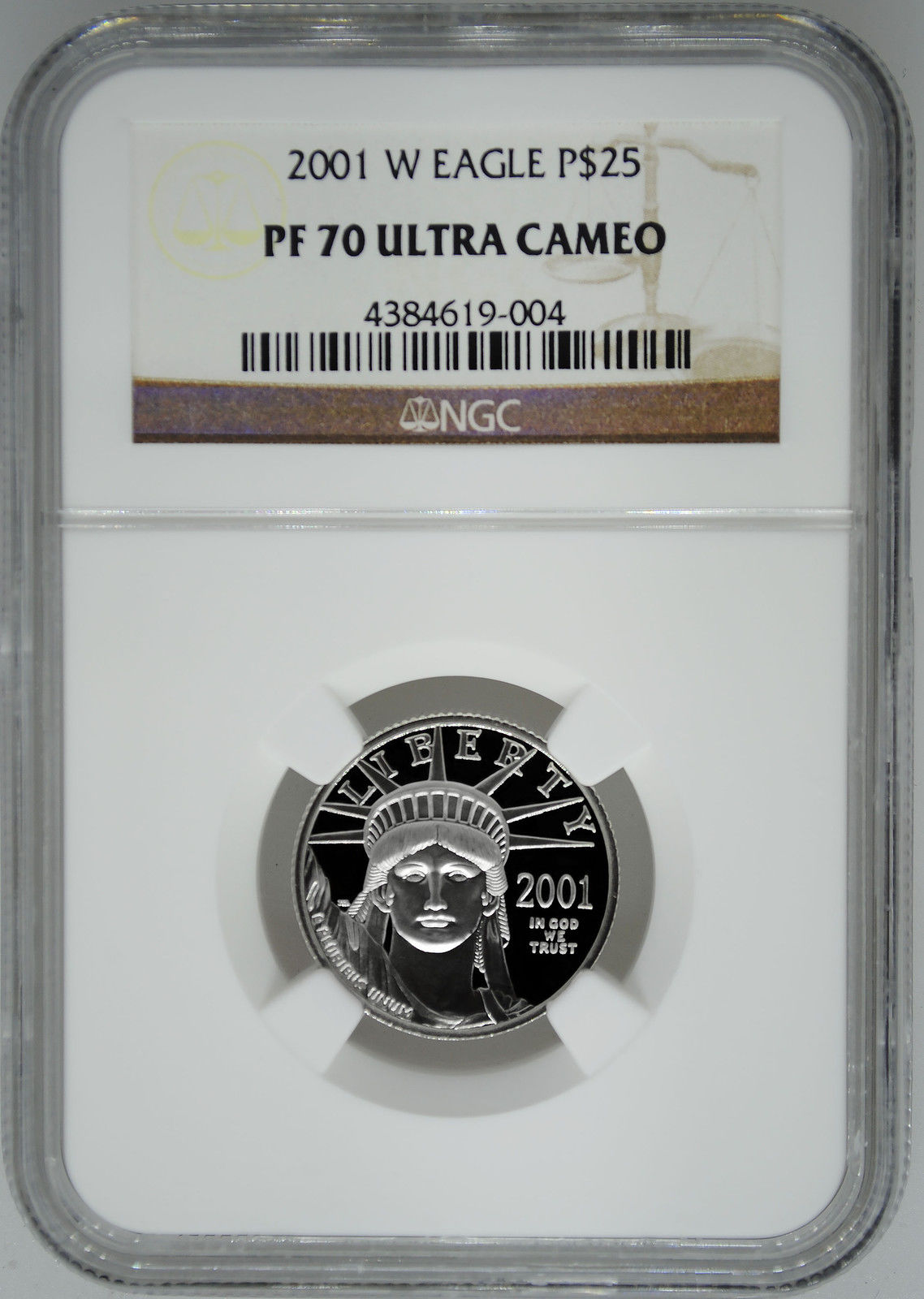 2001-W NGC PF70 1/4 oz Proof Platinum Eagle $25