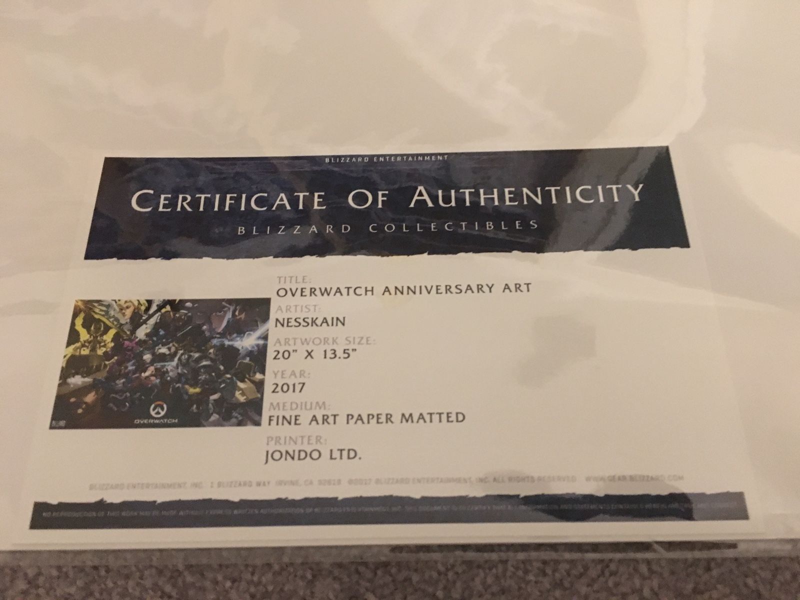 Blizzard Overwatch Anniversary SDCC Blizzcon Exclusive Artwork Rare Soldout