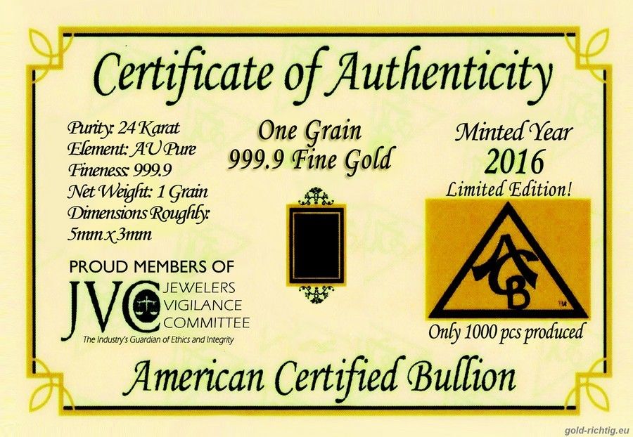 100x Gold bars each 0,0648 grams with zeritfikat! (999,9 Gold Bullion Coin) NEW