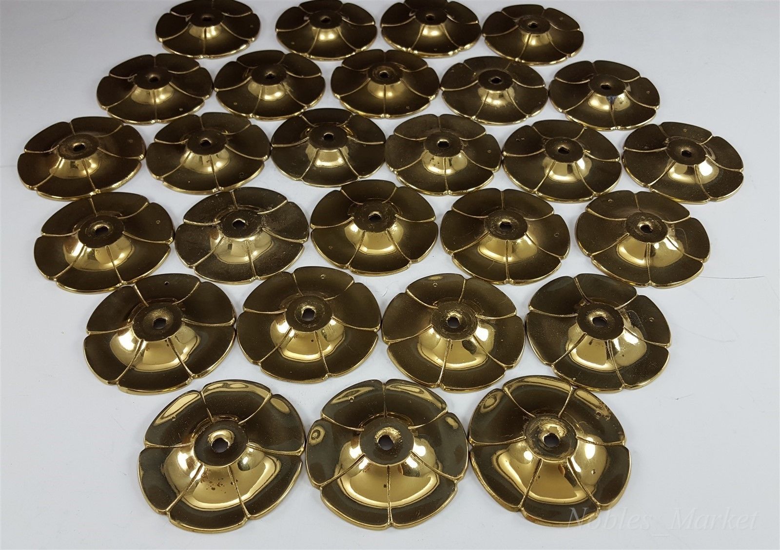 Lot of 27 Victorian Solid Brass Petal Drawer Back Plates 2-3/4" Door Hardware