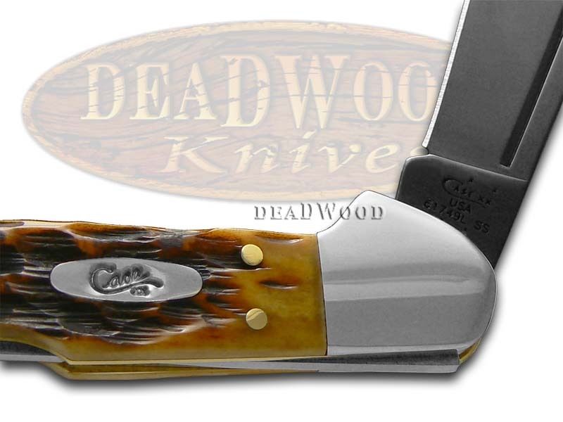 CASE XX Jigged Antique Bone Mini Copperlock Black PVD Stainless Pocket Knife