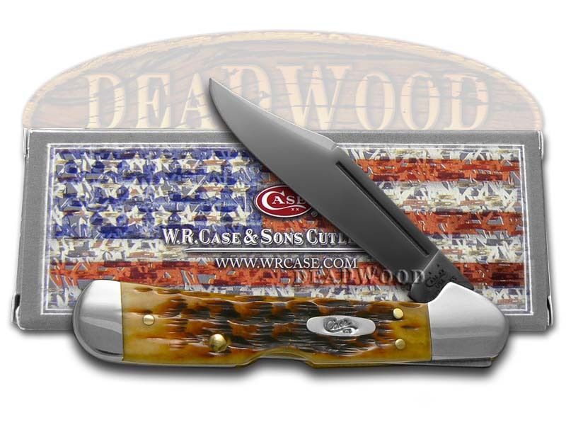 CASE XX Jigged Antique Bone Mini Copperlock Black PVD Stainless Pocket Knife