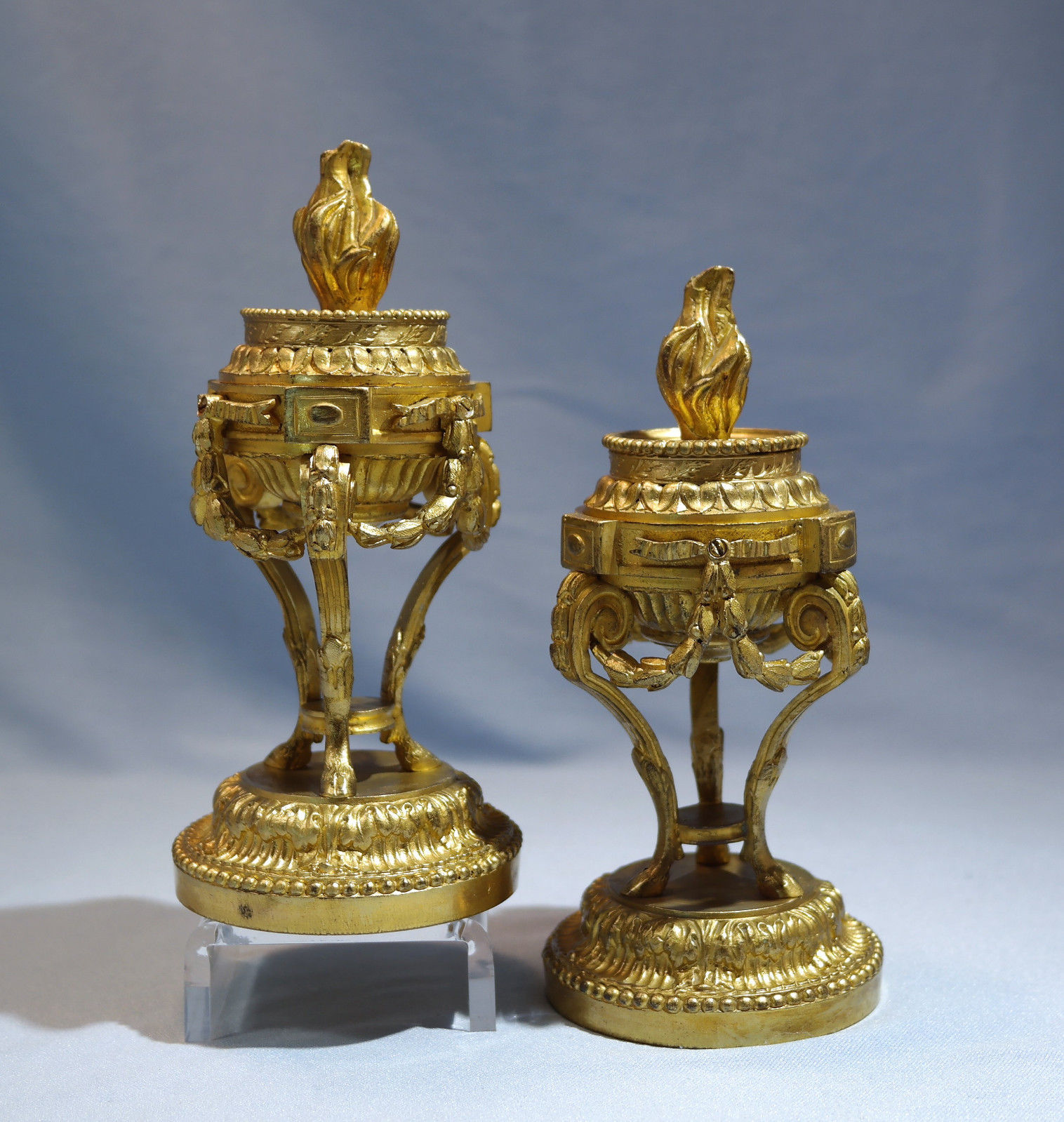 Henry Picard French Gilt Bronze Pair of Candlesticks Circa 1880s
