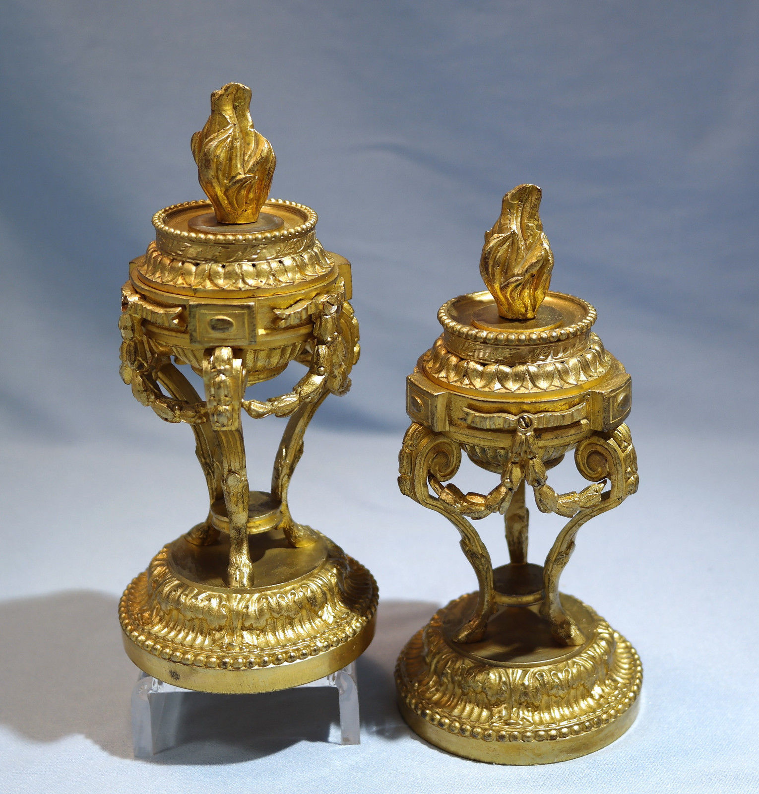 Henry Picard French Gilt Bronze Pair of Candlesticks Circa 1880s