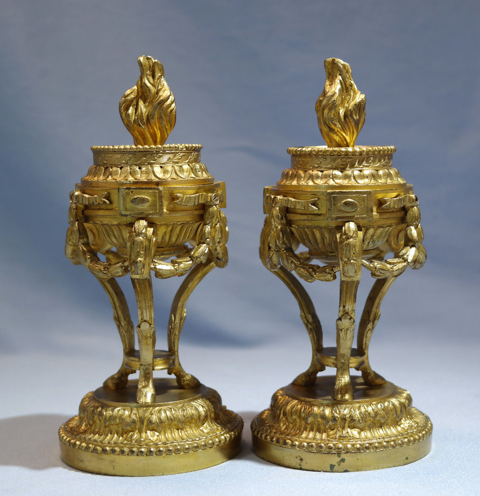 Henry Picard French Gilt Bronze Pair of Candlesticks Circa 1880s