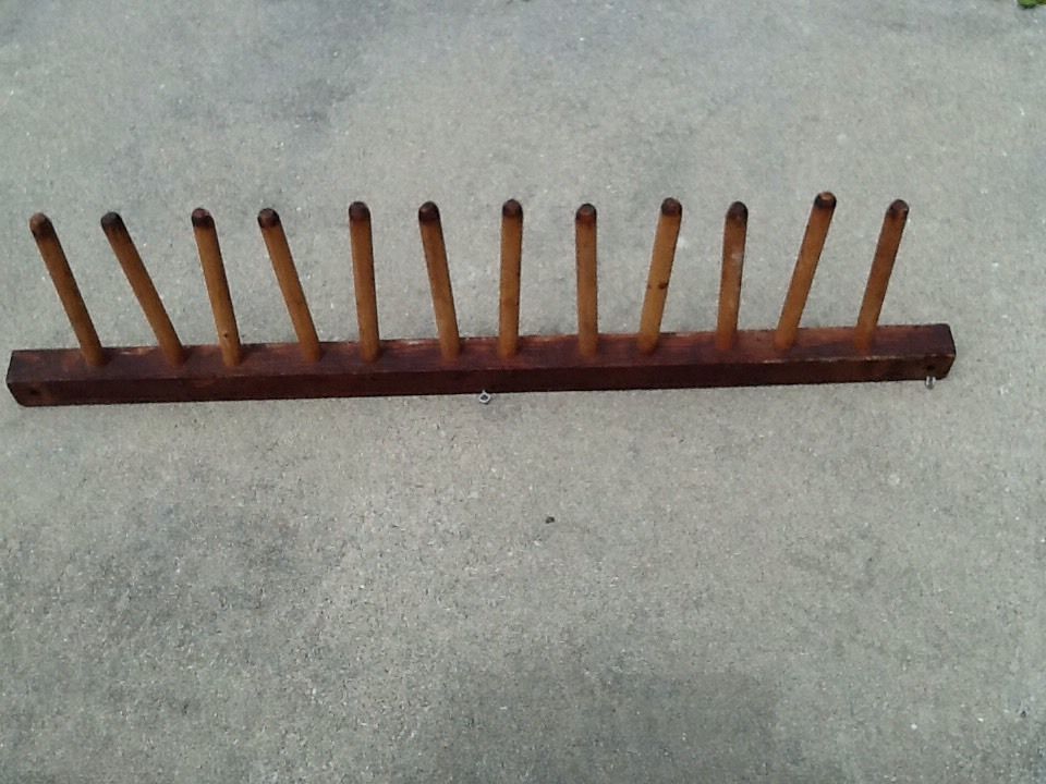 Primitive Antique 12-Peg Wooden Candle Making-Hanger Drying Rack